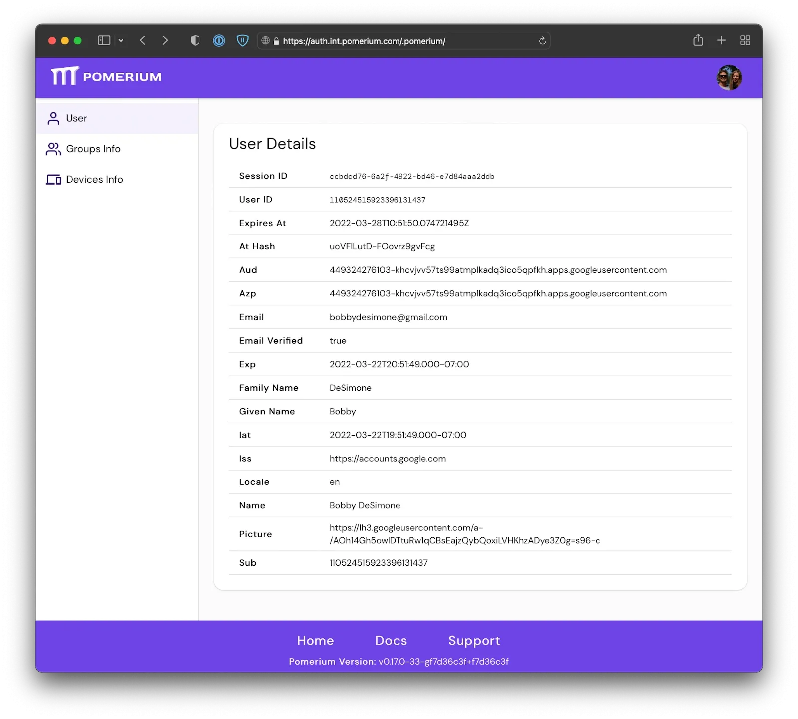 Redesigned Structure of User Details