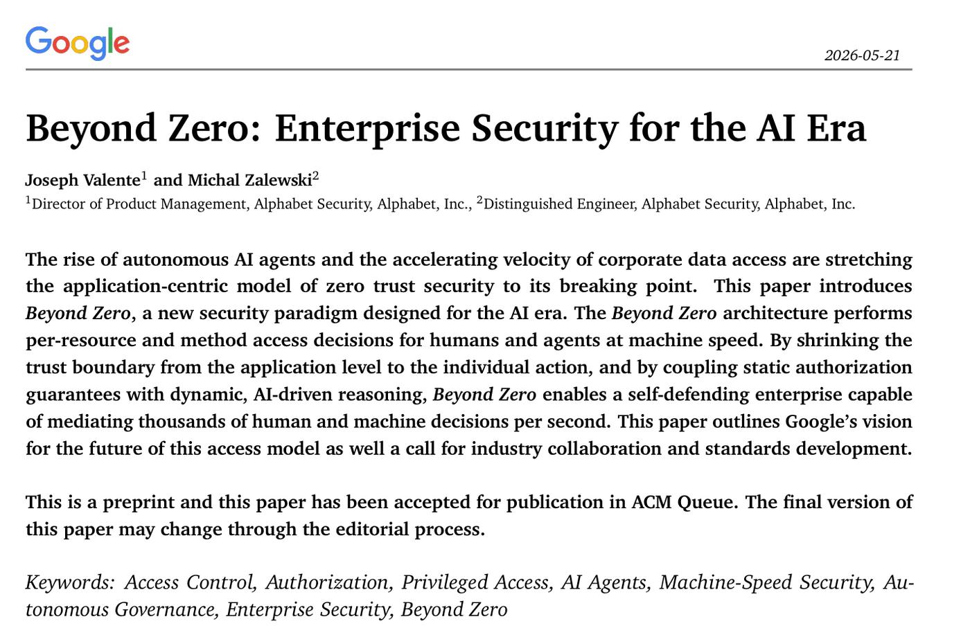 Beyond Zero paper excerpt about individual actions on resources