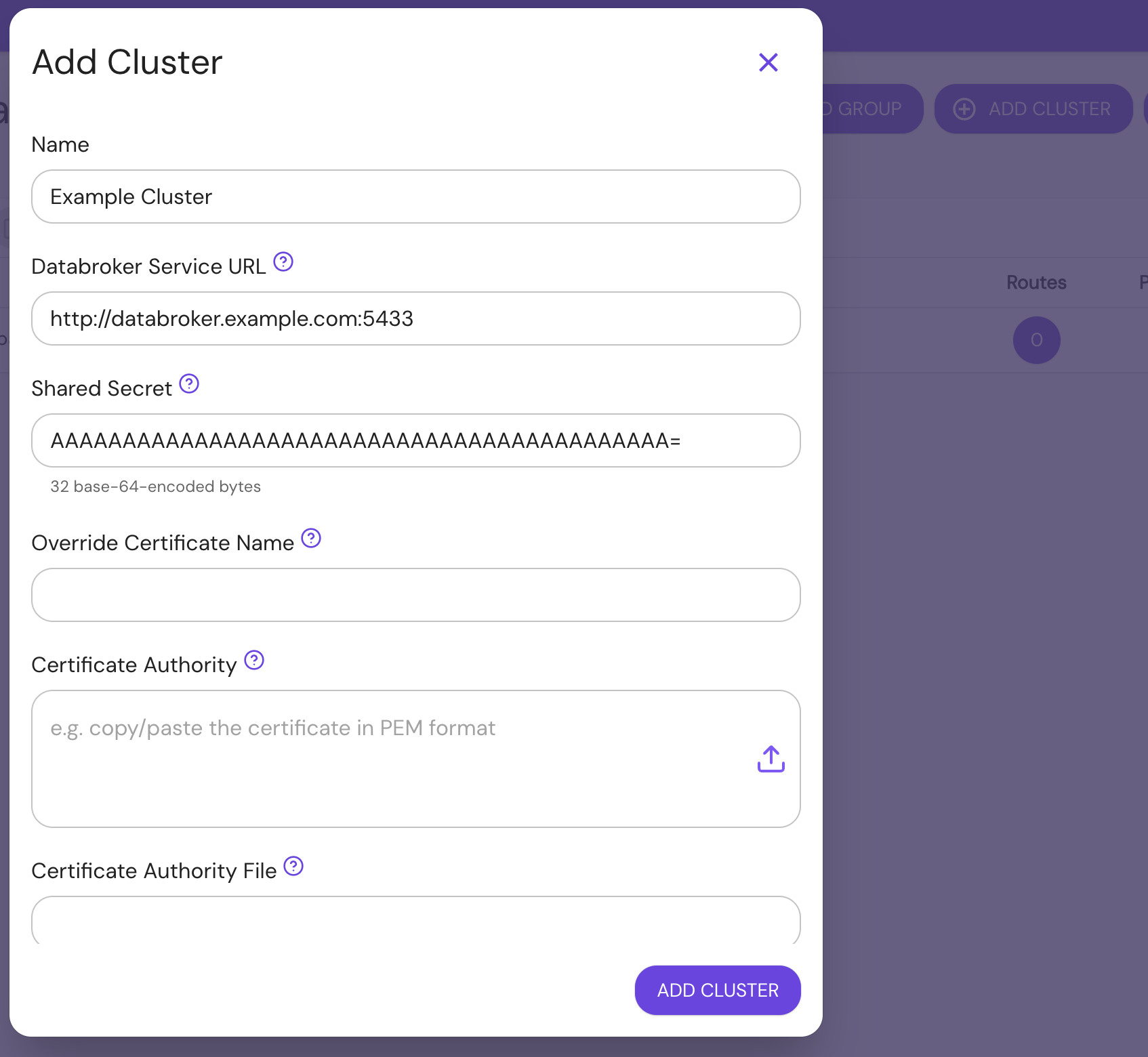 Add Cluster