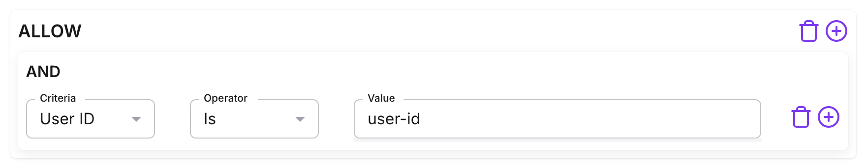 Creating a policy in the Zero Console that grants access based on the User ID criterion