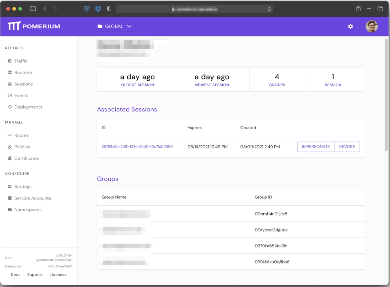 Pomerium for secure access