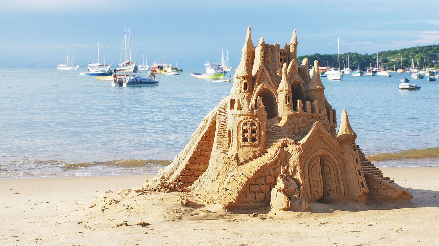 brown sand castle
